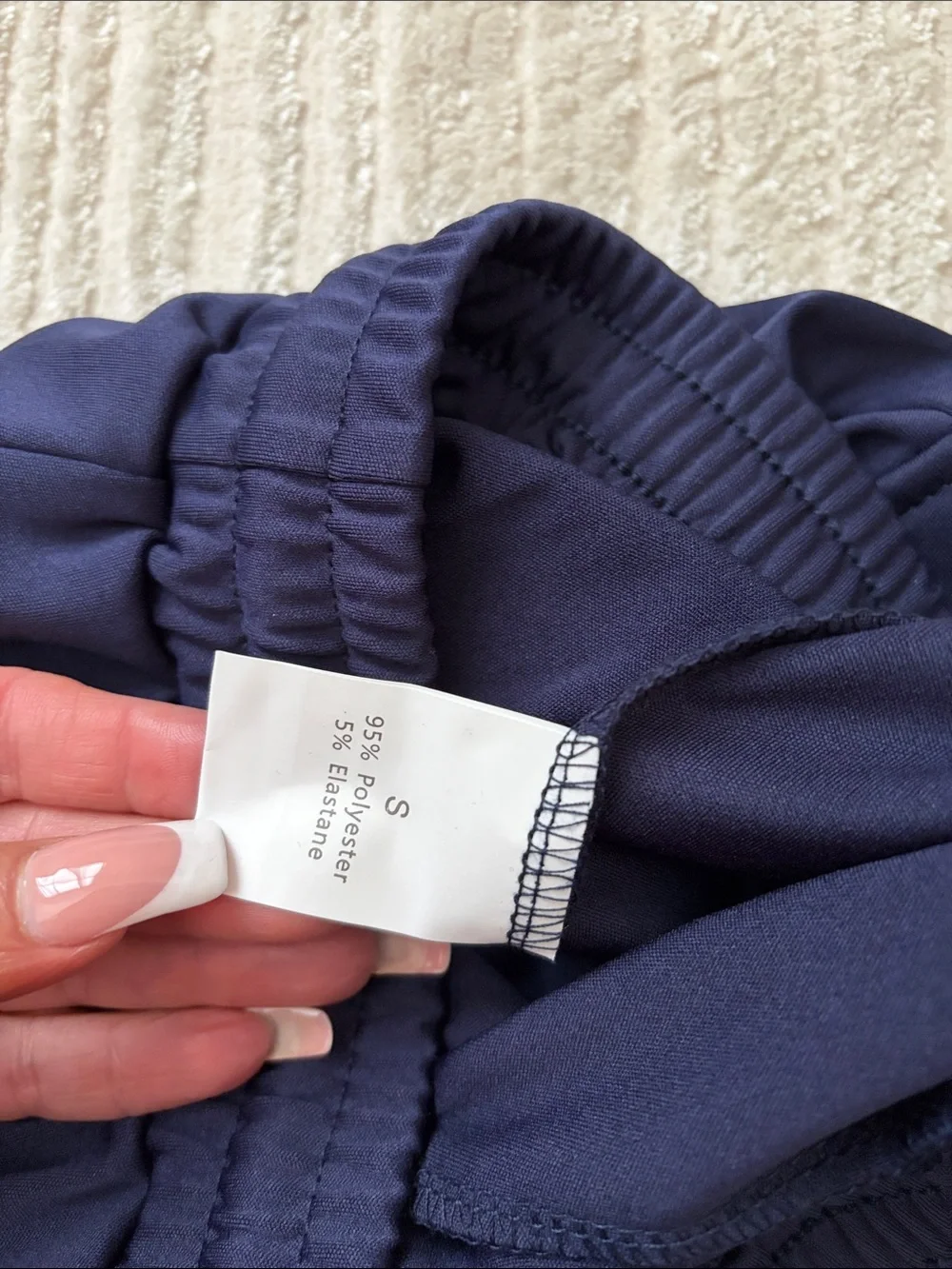 Navy Cargo Joggers with Matching Zip Crop Top Set